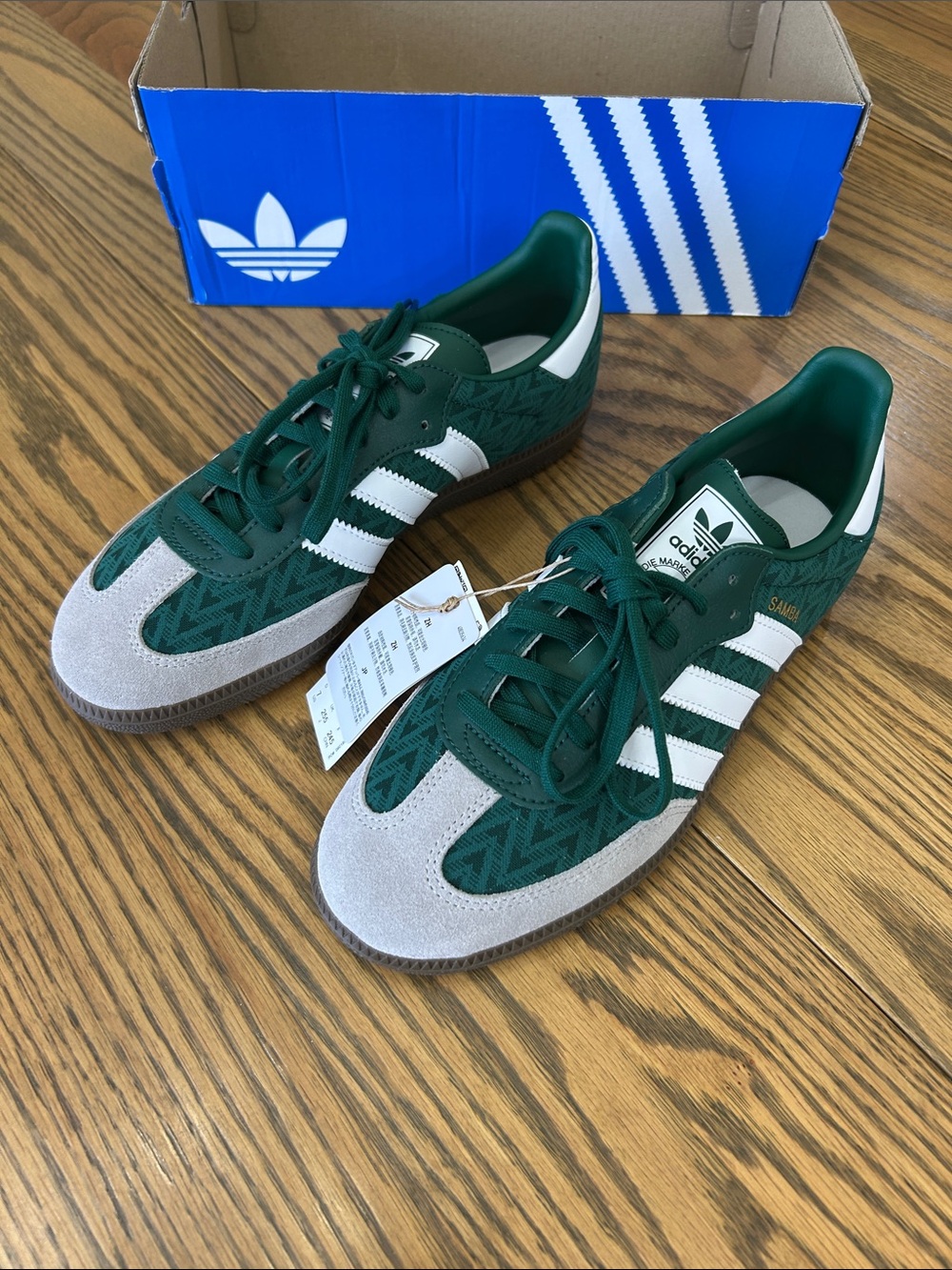 adidas Samba OG Sneakers - Green/White/Tan